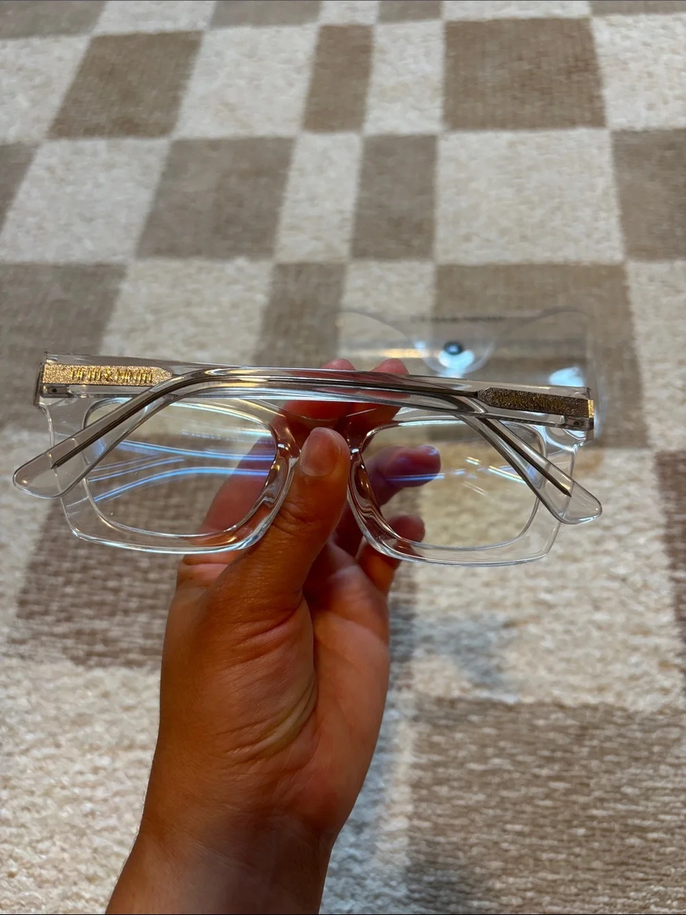 Blue light glasses and transparent case